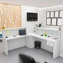 Ver imagem 1 de Balcão Atendimento de Canto C/ Gaveteiro Recepção 1400x600 Netmobil - Branco