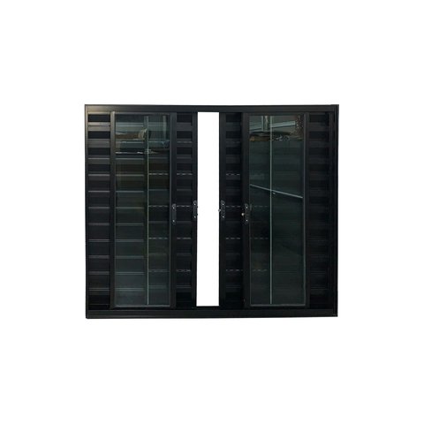 Janela Veneziana 6 Folhas Alumínio Preto 120x120 Linha Esmeralda