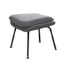 Poltrona Womb Chair com Puff Base Preta Linho Cinza Cor Cinza - 4