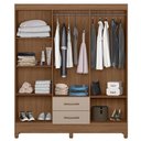 Ver imagem 3 de Guarda Roupa Casal Ambiente Panamá 6 Portas Carvalho Fendi - Moval