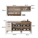 Ver imagem 7 de Armário de Cozinha Completa C Balcão Miami Belle Carraro Off White C Freijó