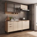 Ver imagem 1 de Armário de Cozinha Completa C Balcão Miami Belle Carraro Off White C Freijó