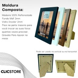 Kit 2 Porta Retrato 15x21 A5 com Vidro Fotos Moldura Aparador Decoração Quadro:tabaco - 5