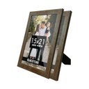 Ver imagem 1 de Kit 2 Porta Retrato 15x21 A5 com Vidro Fotos Moldura Aparador Decoração Quadro:tabaco