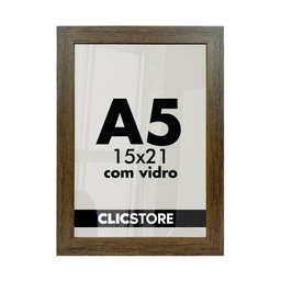 Kit 2 Porta Retrato 15x21 A5 com Vidro Fotos Moldura Aparador Decoração Quadro:tabaco - 3