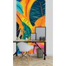 Papel de Parede 3D Painel 1M Folha Bananeira Decorada Jadim Realista Auto Colante Lavável - 2