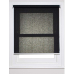 Cortina Persiana Rolô Tela Solar 3% Arelle Decor 0,40 larg X 1,85 alt:Preto - 2