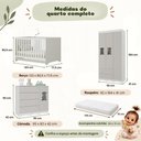 Ver mais imagens de Quarto de Bebê Completo com Berço Americano 3 em 1 e Colchão Incluso Flor Multimóveis MP4934