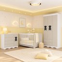 Ver imagem 1 de Quarto de Bebê Completo com Berço Americano 3 em 1 e Colchão Incluso Flor Multimóveis MP4934