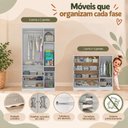 Ver imagem 5 de Quarto de Bebê Completo com Berço Americano 3 em 1 e Colchão Incluso Flor Multimóveis MP4934