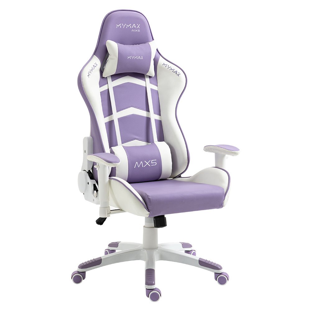 Cadeira escritório Gamer MX5 Giratória Branco e Roxo MYMAX:Branco+Roxa/Único/Unissex - 2