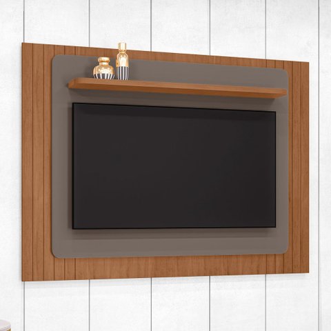 Painel para Tv até 60 Polegadas Monaco 1 Prateleira Cedro/cinza Perola - Casa D