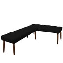 Ver imagem 1 de Canto Alemão Suede Preto Assento 1,20x0,75 - Dominic Decor