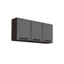 Ver imagem 1 de Armário Aéreo Cozinha Modulado Estilo 7008 C/ 3 Portas Cinza/grafite - Bertolini