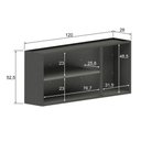 Ver imagem 3 de Armário Aéreo Cozinha Modulado Estilo 7008 C/ 3 Portas Cinza/grafite - Bertolini