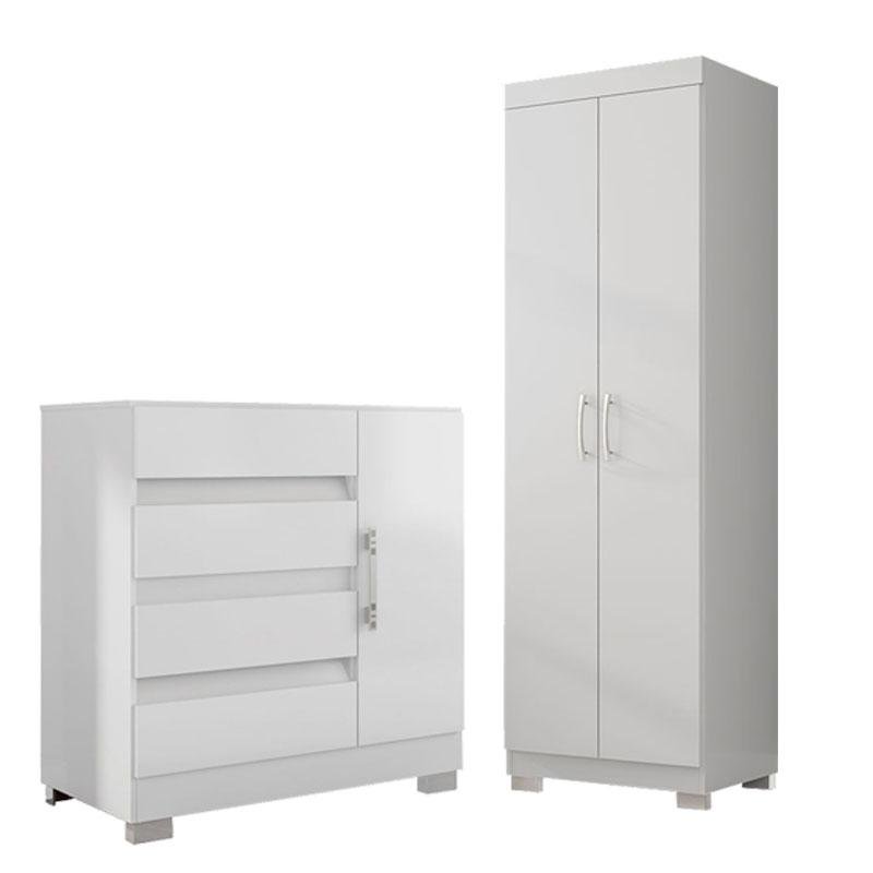 Cômoda Excellence 8000 e Multiuso 6020 Branco com Pés Reto News – Araplac é boa?