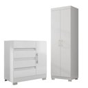 Ver imagem 1 de Cômoda Excellence 8000 e Multiuso 6020 Branco com Pés Reto News – Araplac