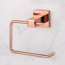 Ver imagem 3 de Porta Papel Higiênico Papeleira Rose Gold Brilhante Quadrado Luxo
