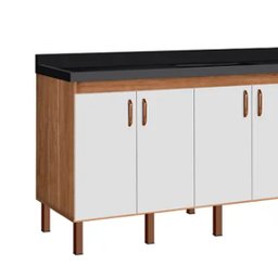 Armário Cozinha Pia Gabinete 174 Cm com 4 Portas e 3 Gavetas:avelato/branco - 3