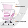 Cadeira de Escritório Begonia Tela Mesh Ergonômica Rosa + E-book - 8