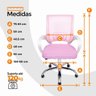 Cadeira de Escritório Begonia Tela Mesh Ergonômica Rosa + E-book - 7