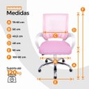 Ver imagem 7 de Cadeira de Escritório Begonia Tela Mesh Ergonômica Rosa + E-book