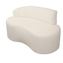 Sofá Curvo 2 Lugares Feijão Orgânico e Poltrona Bouclé Bege + Brindes - 8