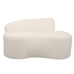 Sofá Curvo 2 Lugares Feijão Orgânico e Poltrona Bouclé Bege + Brindes - 11
