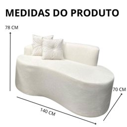 Sofá Curvo 2 Lugares Feijão Orgânico e Poltrona Bouclé Bege + Brindes - 13