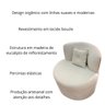 Sofá Curvo 2 Lugares Feijão Orgânico e Poltrona Bouclé Bege + Brindes - 7