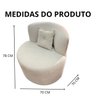 Sofá Curvo 2 Lugares Feijão Orgânico e Poltrona Bouclé Bege + Brindes - 14