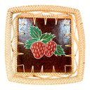 Ver imagem 1 de Bandeja Quadrada Morango Rattan e Ceramica Artesanal