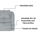 Ver imagem 3 de Kit 02 Poltrona Decorativa Recepção Escritório Veludo Alana Cor Prata