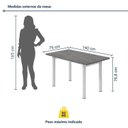 Ver imagem 3 de Conjunto Sala de Jantar Mesa com 6 Cadeiras Tampo de Granito e Aço Fernanda Branco/Preto Floral