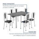 Ver imagem 6 de Conjunto Sala de Jantar Mesa com 6 Cadeiras Tampo de Granito e Aço Fernanda Branco/Preto Floral