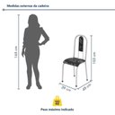 Ver imagem 4 de Conjunto Sala de Jantar Mesa com 6 Cadeiras Tampo de Granito e Aço Fernanda Branco/Preto Floral