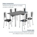 Ver imagem 6 de Conjunto Sala de Jantar Mesa com 6 Cadeiras Tampo de Granito e Aço Fernanda Branco/Preto Floral