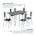 Ver imagem 6 de Conjunto Sala de Jantar Tubular 6 Lugares Retangular Mesa Tampo Granito Ocre com Cadeiras Fernanda
