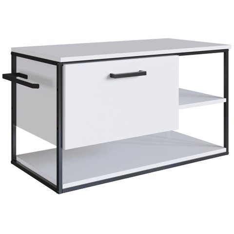 Gabinete Suspenso para Cuba Banheiro 1 Pt Basc P1007 Preto Branco Pp Preto Branco