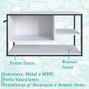 Ver imagem 2 de Gabinete Suspenso para Cuba Banheiro 1 Pt Basc P1007 Preto Branco Pp Preto Branco