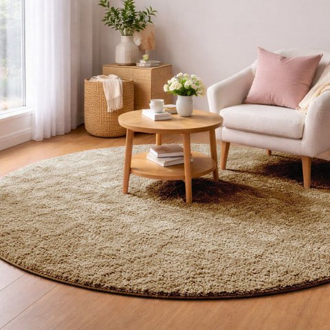Tapete Redondo Milano Soft Trigo Antiderrapante:1,50