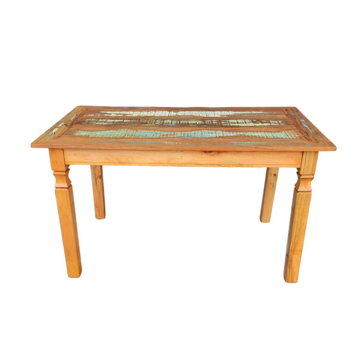 Mesa em madeira 100 x 70 com tinta pátina em demolição Sudeste Rústico - 3