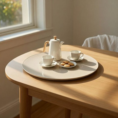 Prato Giratório Mesa de Jantar Vidro 45cm Centro de Mesa