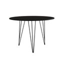 Ver imagem 3 de Mesa de Jantar Redonda 90cm Preta Clips 3 Pés Ferro Preto