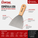 Ver imagem 3 de Espátula Lisa Cortag 8cm Aço Inox Cabo Madeira