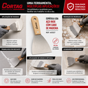 Ver imagem 5 de Espátula Lisa Cortag 8cm Aço Inox Cabo Madeira