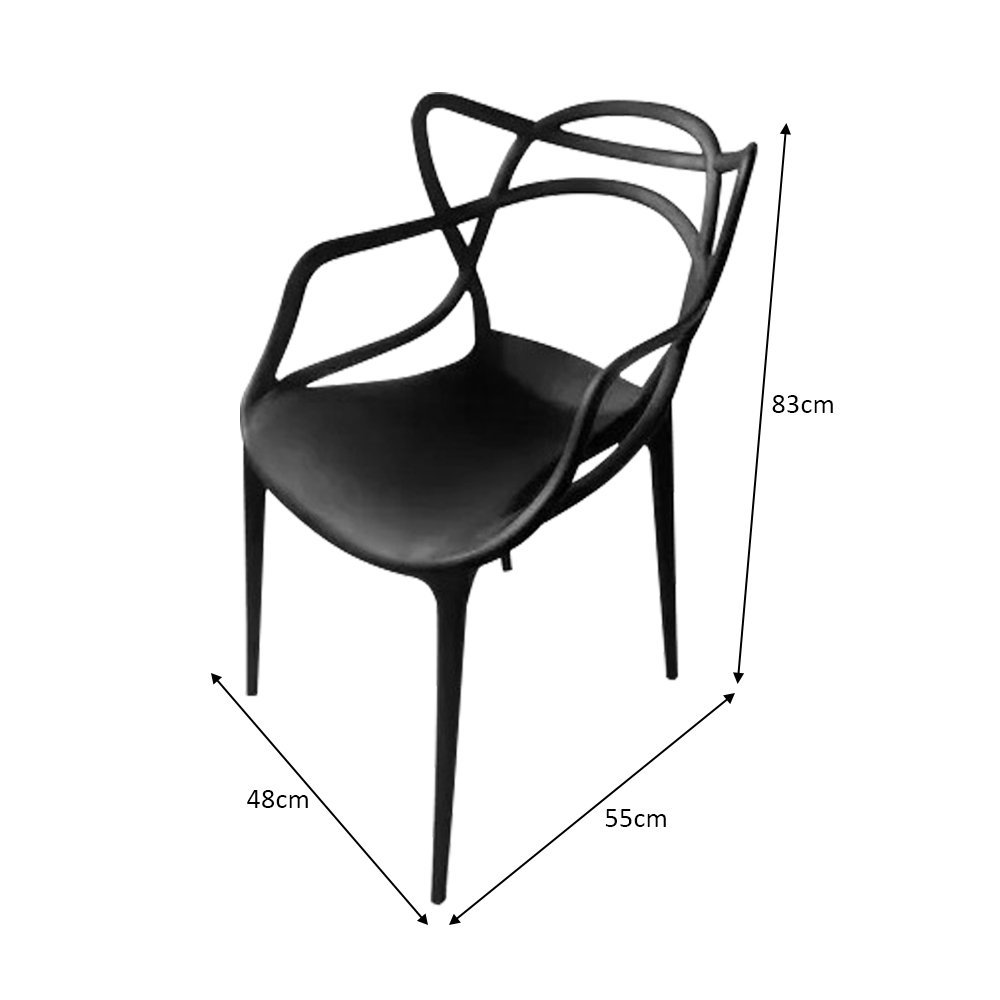 Cadeira Design Allegra Master Polipropileno - Preto - 3