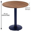 Ver imagem 3 de Mesa Zeta 77,50 cm (Altura) com Tampo em MDP Redonda 60 cm Imbuia