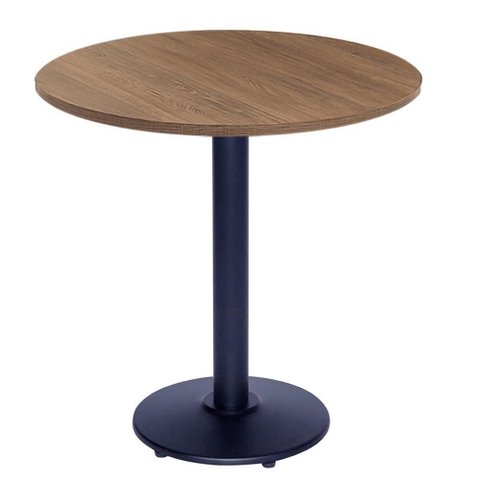 Mesa Zeta 77,50 cm (Altura) com Tampo em MDP Redonda 60 cm Imbuia