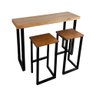 Conjunto Bistrô Premium Mesa de Apoio 120cm com 2 Banquetas Industriais Base em Ferro Preto - 1